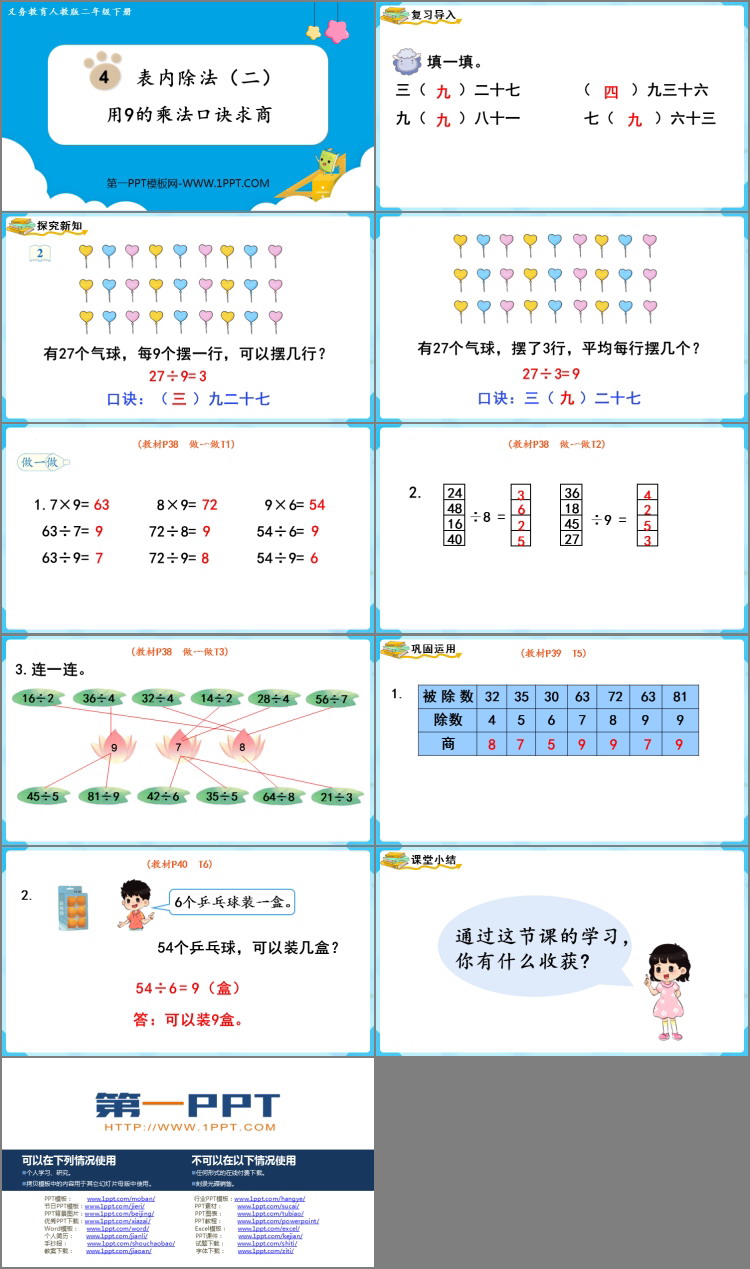 图片[2]-《用9的乘法口诀求商》表内除法PPT课件-第一PPT