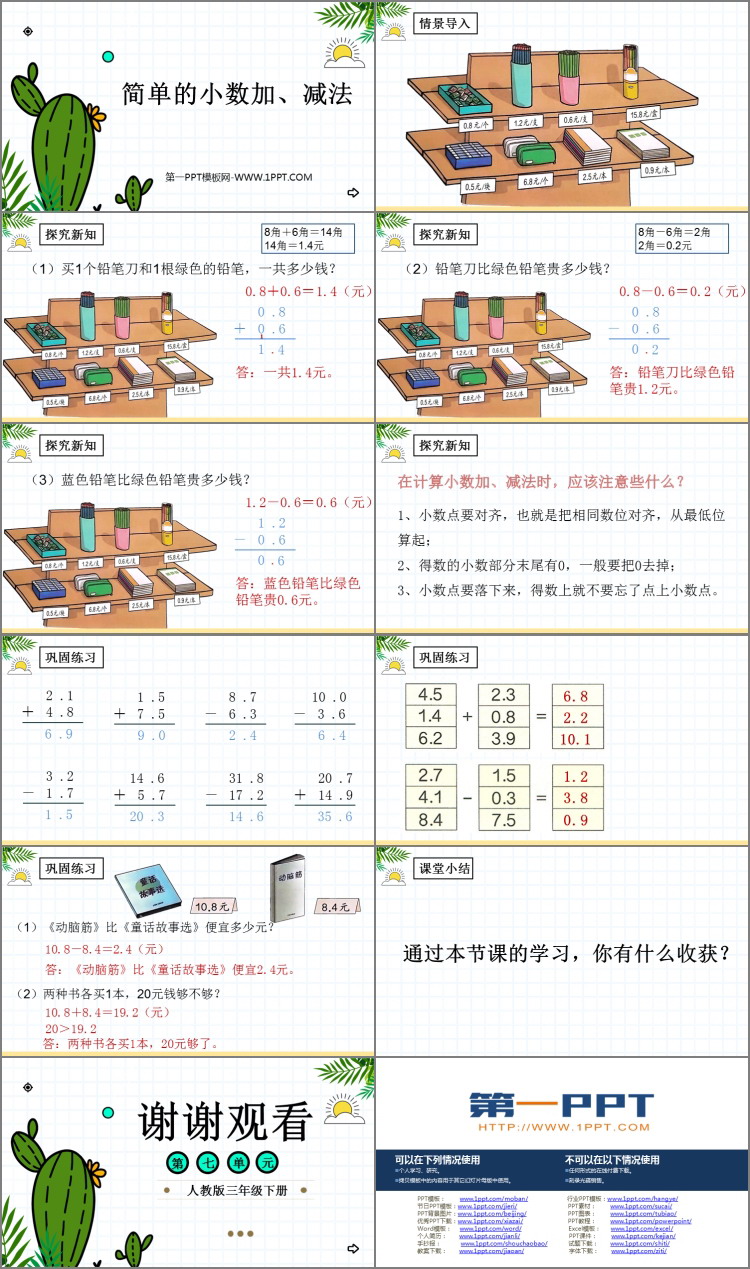 图片[2]-《简单的小数加、减法》PPT免费下载-第一PPT