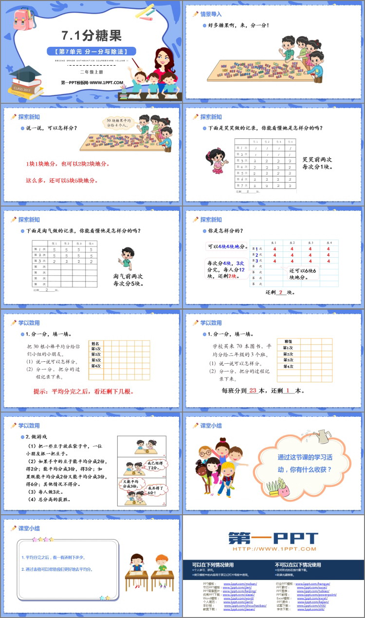 图片[2]-《分糖果》分一分与除法PPT免费下载-第一PPT