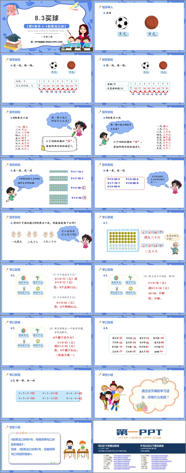 图片[2]-《买球》6~9的乘法口诀PPT精品课件-第一PPT