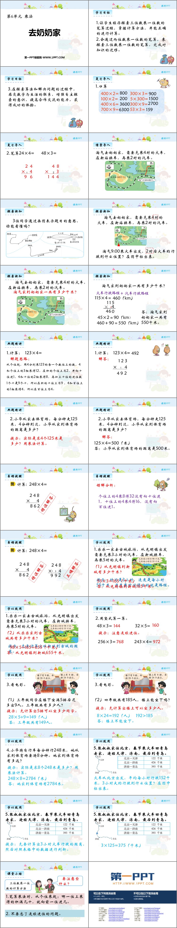 图片[2]-《去奶奶家》乘法PPT教学课件-第一PPT