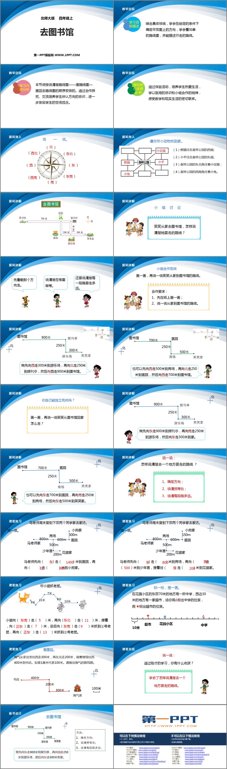 图片[2]-《去图书馆》方向与位置PPT免费课件-第一PPT