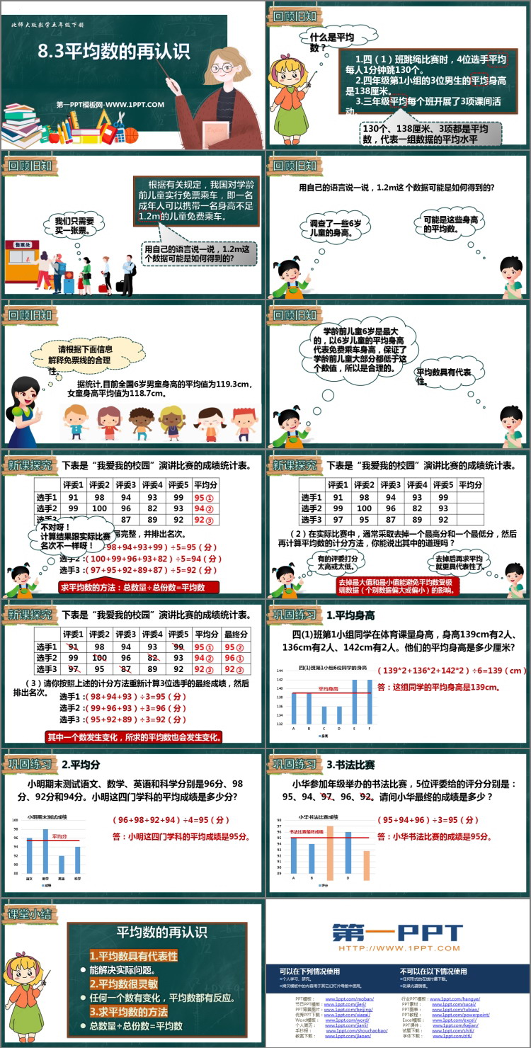图片[2]-《平均数的再认识》数据的分析和整理PPT免费下载-第一PPT