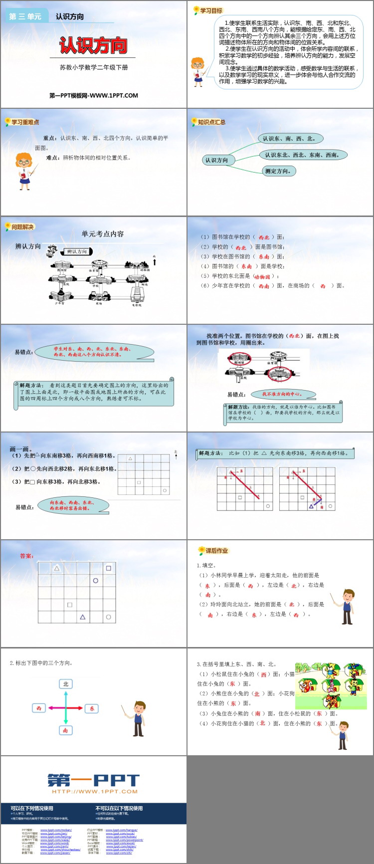 图片[2]-《认识方向》PPT课件下载-第一PPT
