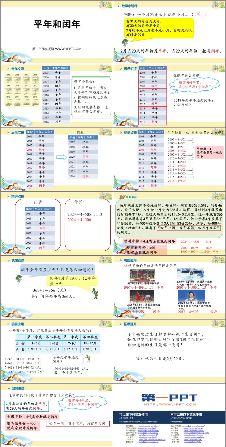 图片[2]-《平年和闰年》年月日PPT免费下载-第一PPT