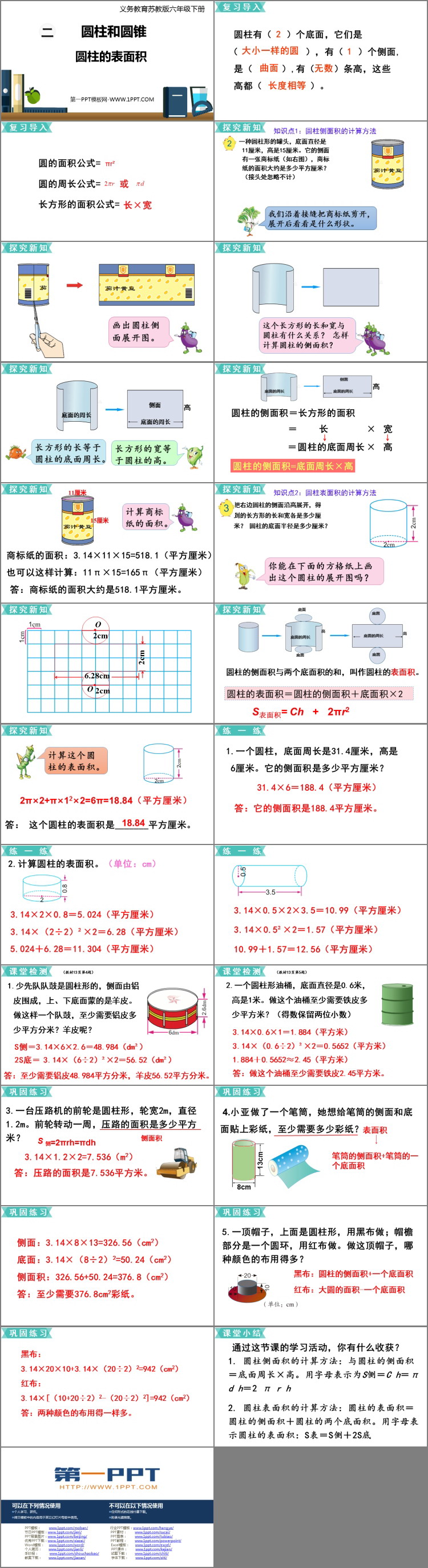 图片[2]-《圆柱的表面积》圆柱和圆锥PPT精品课件下载-第一PPT