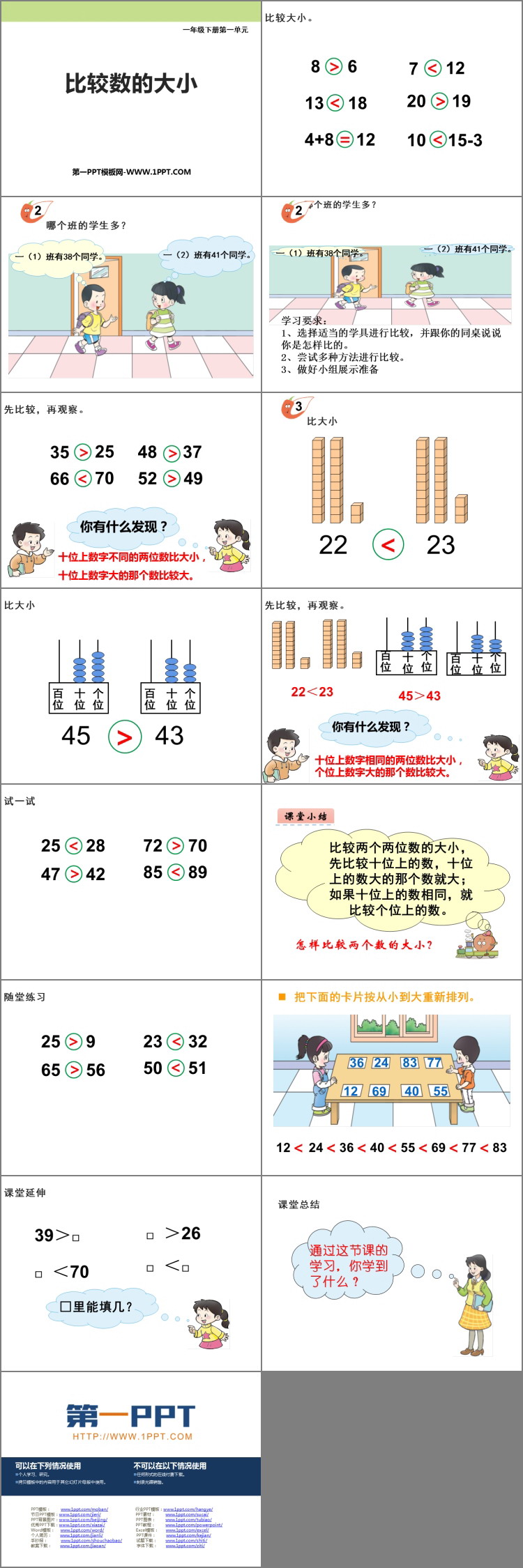 图片[2]-《比较数的大小》100以内数的认识PPT下载-第一PPT