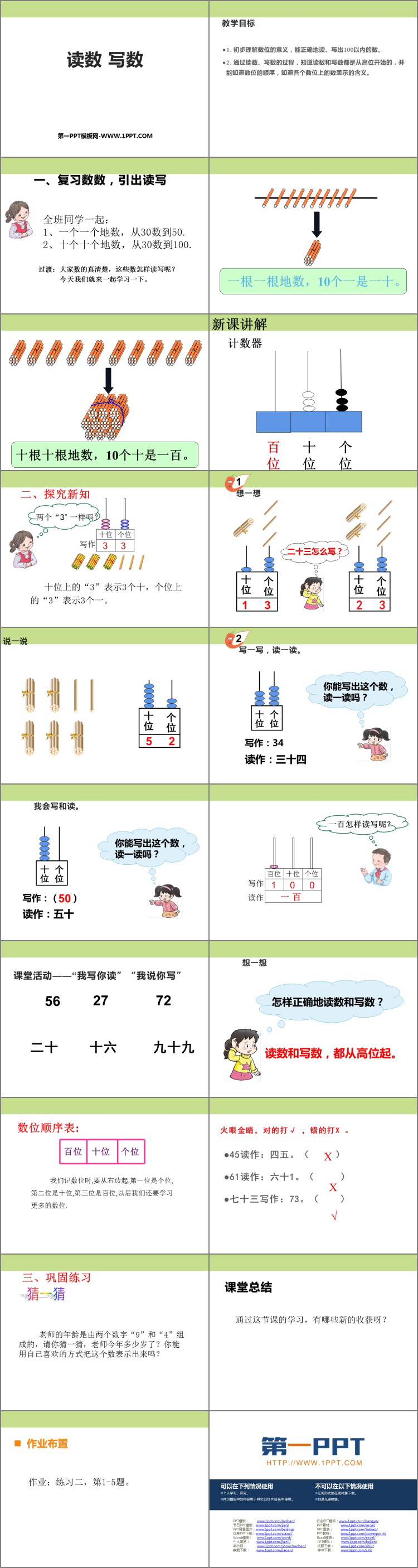 图片[2]-《读数写数》100以内数的认识PPT教学课件-第一PPT