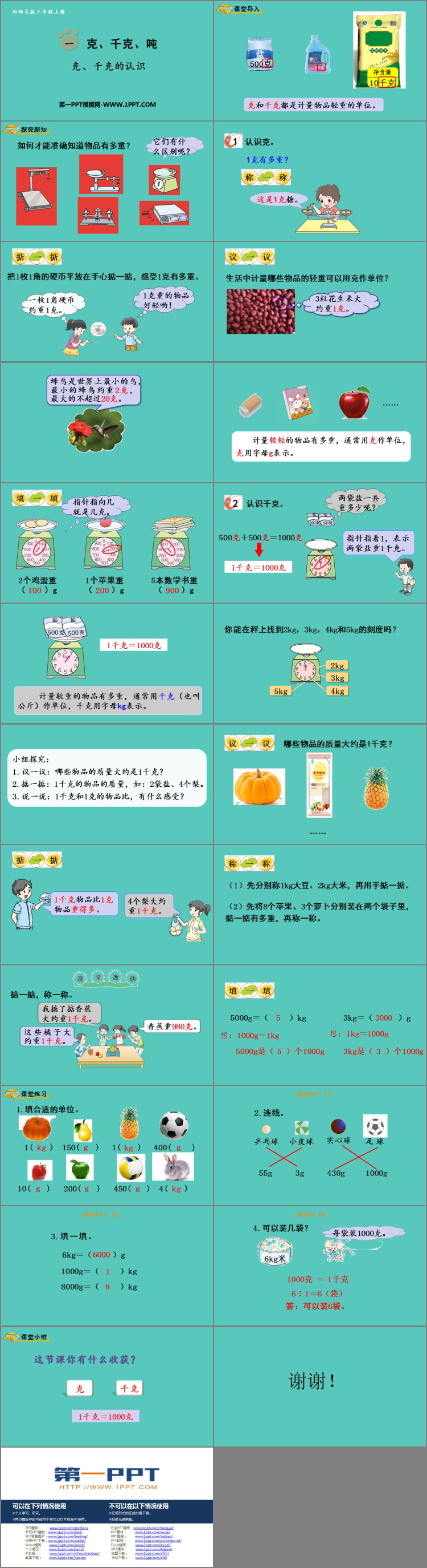 图片[2]-《克、千克的认识》克千克吨的认识PPT免费课件-第一PPT