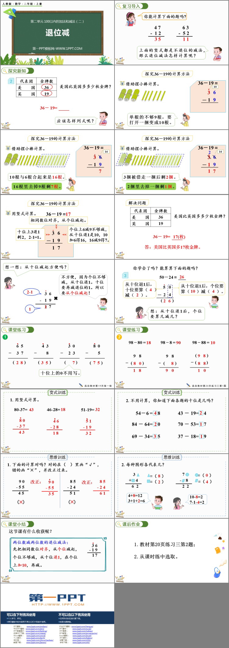 图片[2]-《退位减》100以内的加法和减法PPT精品课件-第一PPT