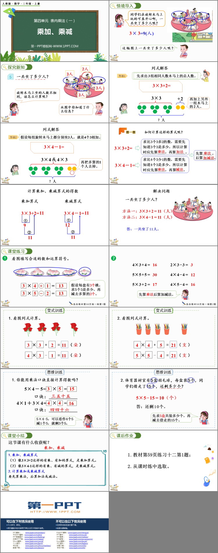图片[2]-《乘加 乘减》表内乘法PPT教学课件下载-第一PPT