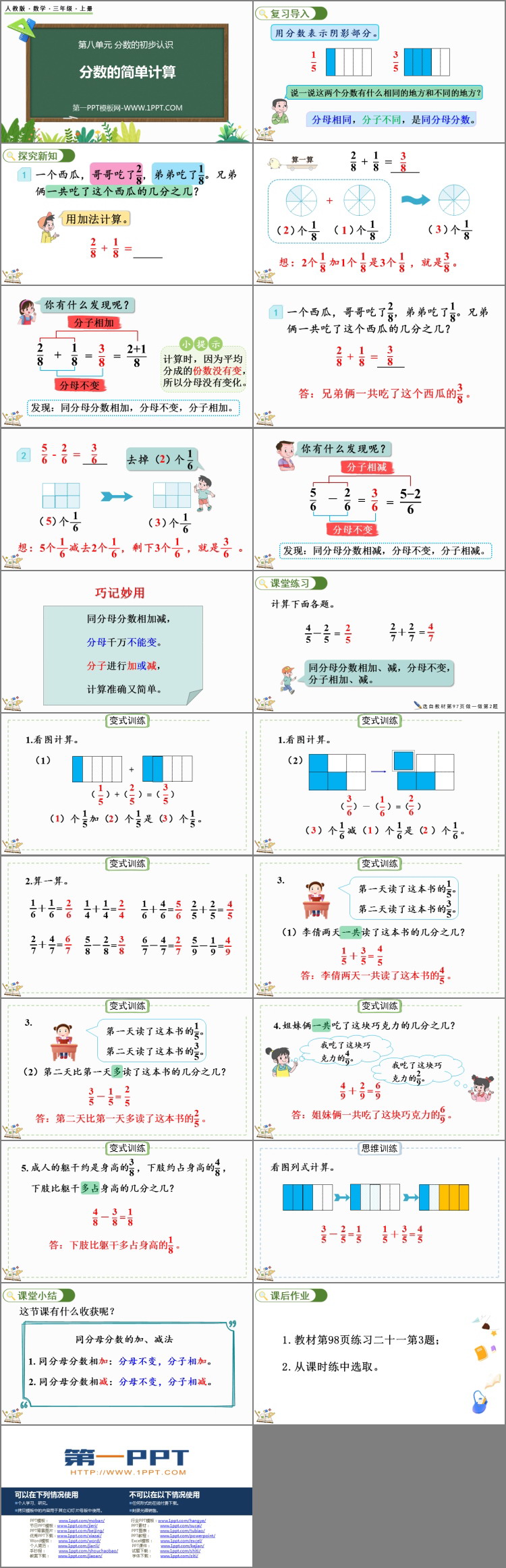 图片[2]-《分数的简单计算》分数的初步认识PPT优质课件下载-第一PPT