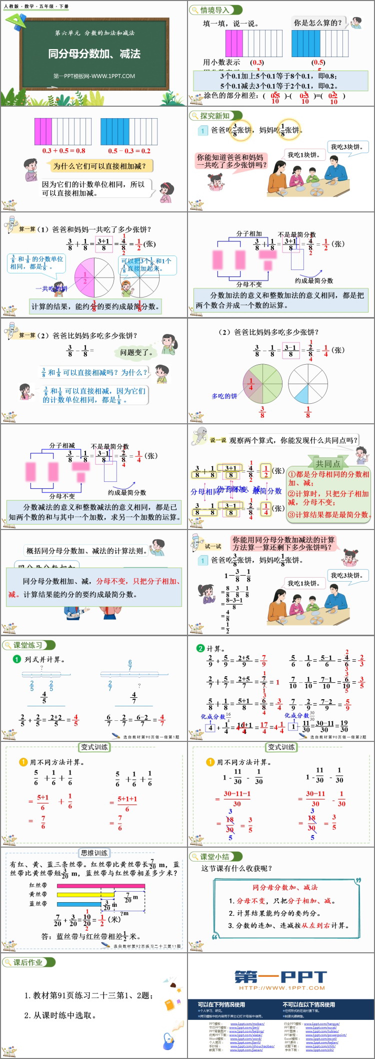图片[2]-《同分母分数加、减法》分数的加法和减法PPT优秀课件-第一PPT