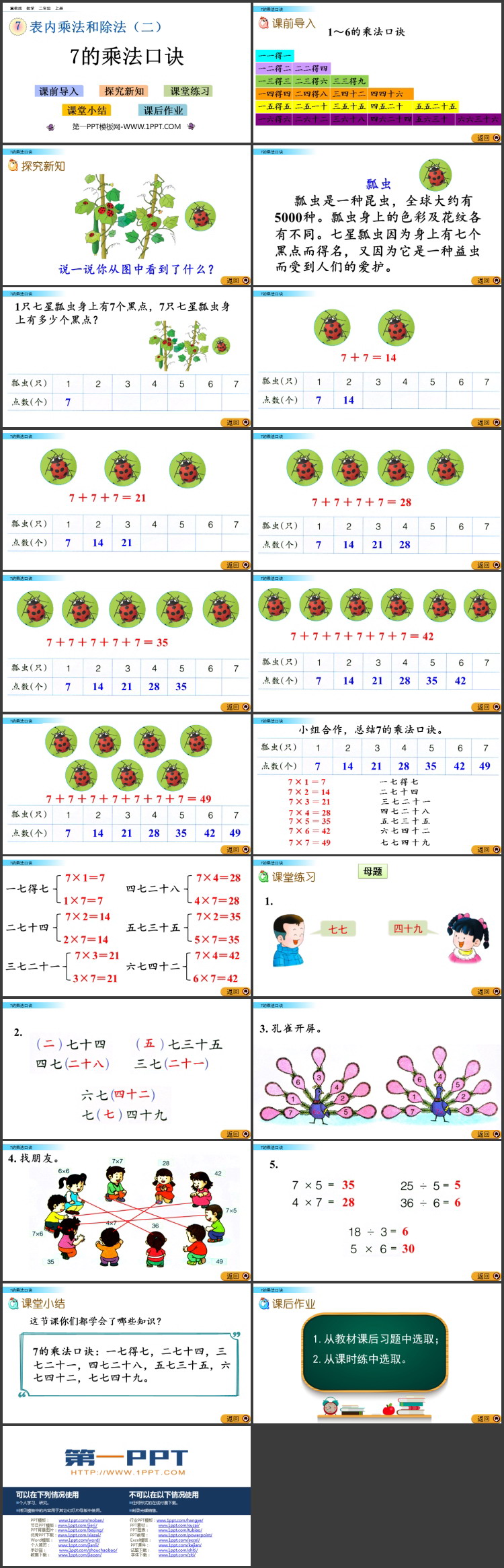 图片[2]-《7的乘法口诀》表内乘法和除法PPT教学课件下载-第一PPT