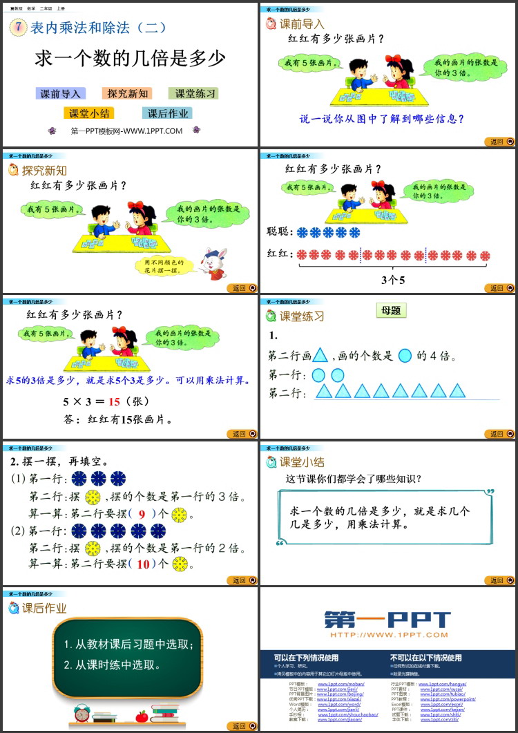 图片[2]-《求一个数的几倍是多少》表内乘法和除法PPT教学课件-第一PPT
