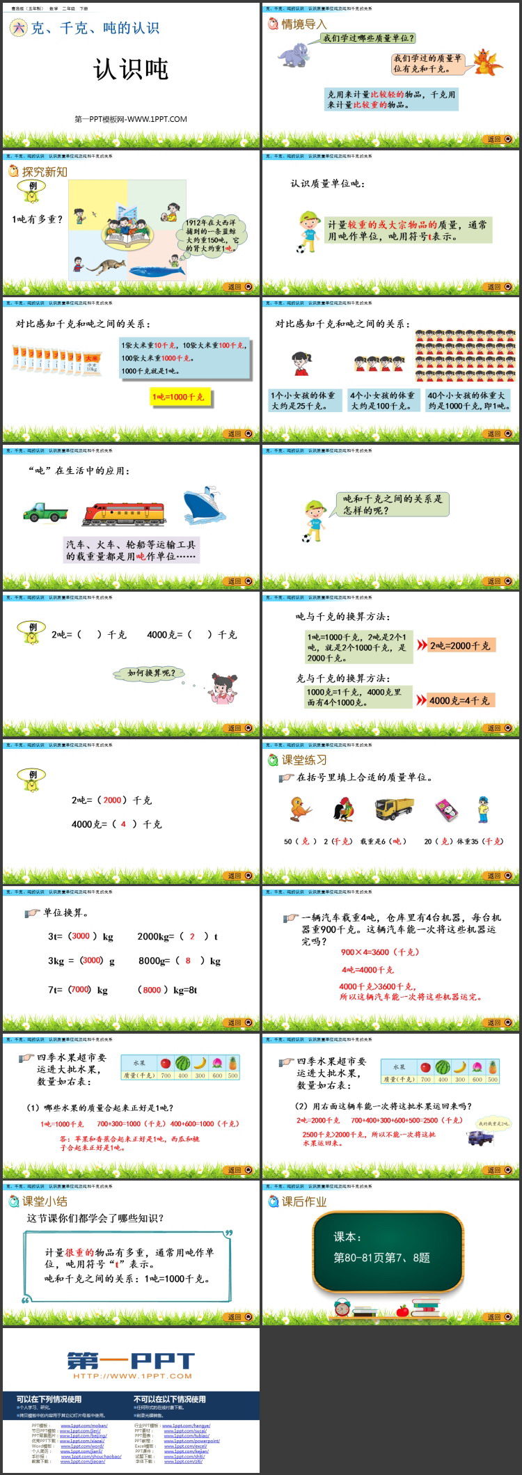 图片[2]-《认识吨》克、千克、吨的认识PPT课件-第一PPT