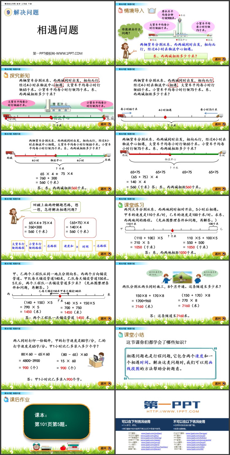图片[2]-《相遇问题》解决问题PPT课件-第一PPT