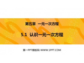 《认识一元一次方程》一元一次方程PPT免费下载-第一PPT