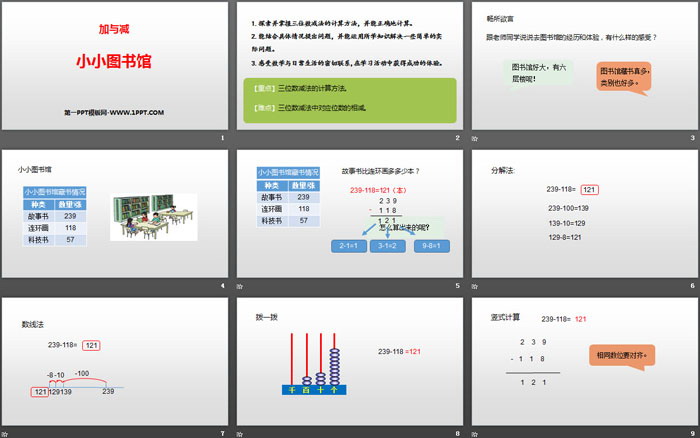 图片[2]-《小小图书馆》加与减PPT-第一PPT