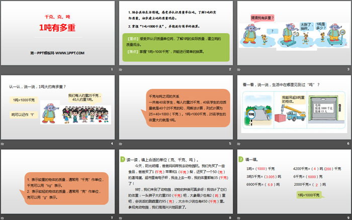图片[2]-《1吨有多重》千克、克、吨PPT教学课件-第一PPT