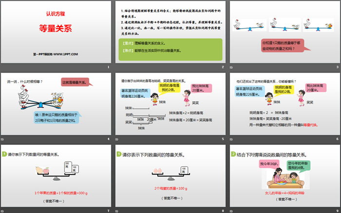 图片[2]-《等量关系》认识方程PPT-第一PPT