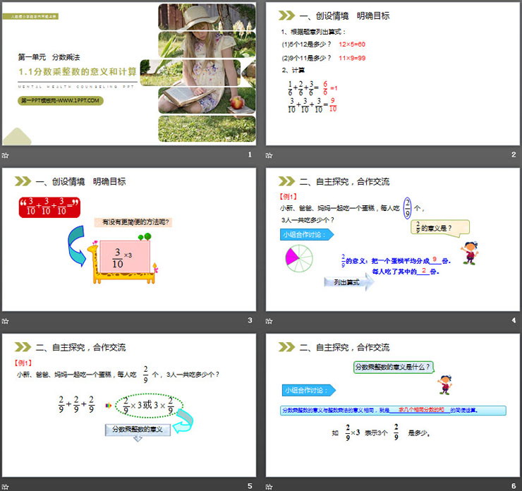 图片[2]-《分数乘整数的意义和计算》PPT课件下载-第一PPT