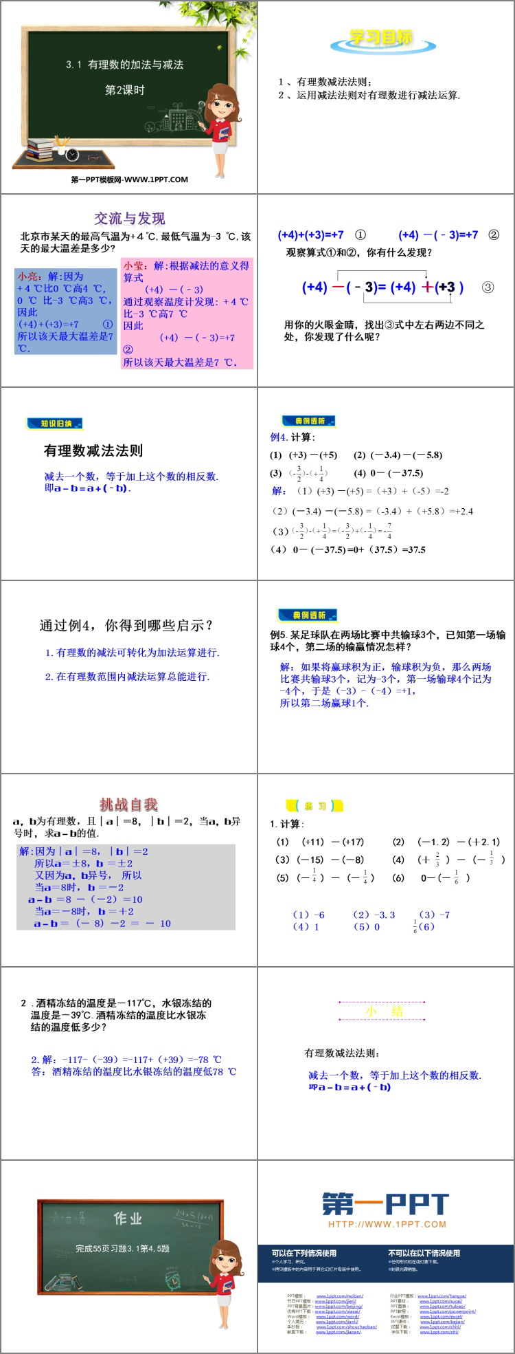 图片[2]-《有理数的加法与减法》PPT课件下载(第2课时)-第一PPT