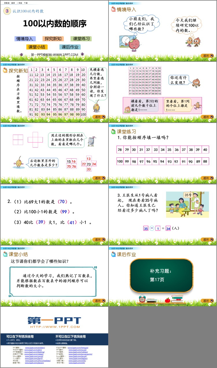 图片[2]-《100以内数的顺序》认识100以内的数PPT教学课件-第一PPT
