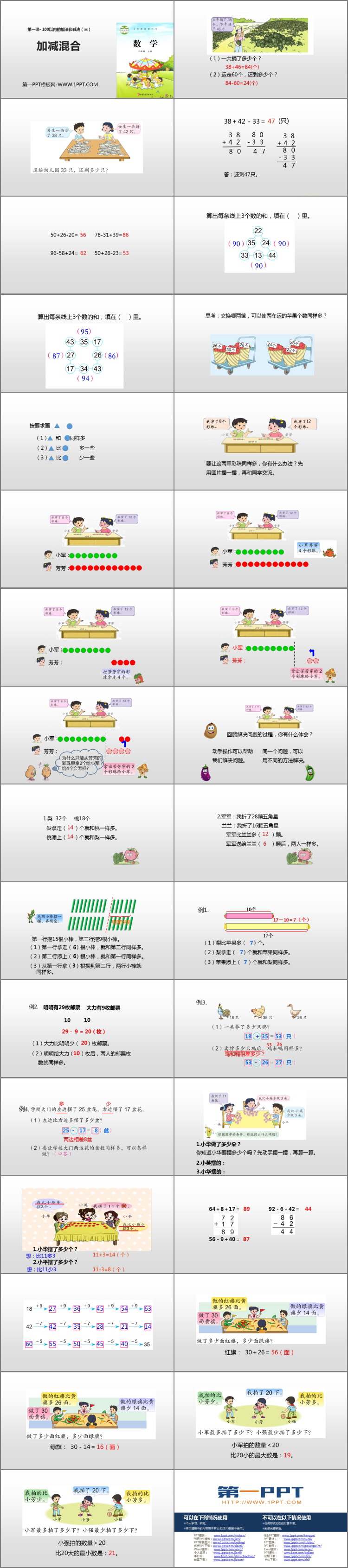 图片[2]-《加减混合》100以内的加法和减法PPT教学课件-第一PPT