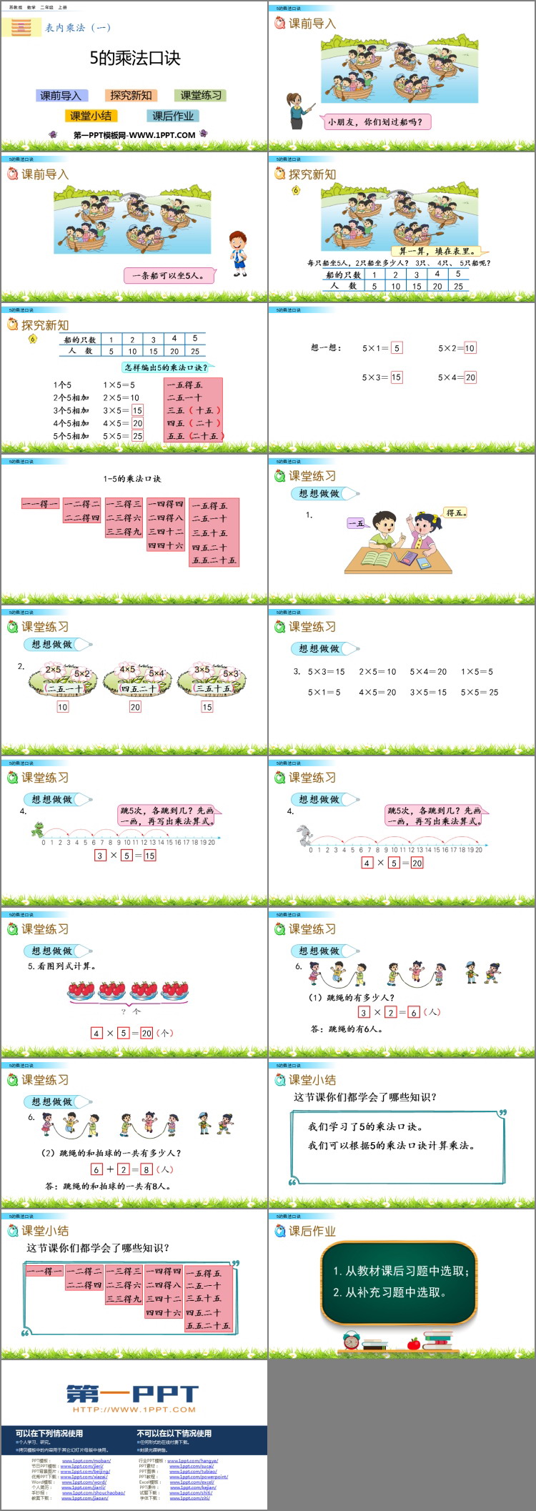 图片[2]-《5的乘法口诀》表内乘法PPT教学课件-第一PPT