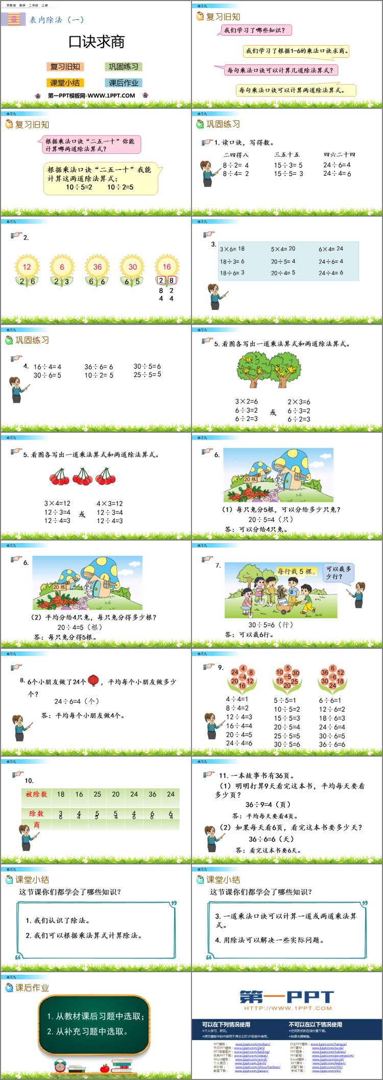 图片[2]-《口诀求商》表内除法PPT教学课件-第一PPT