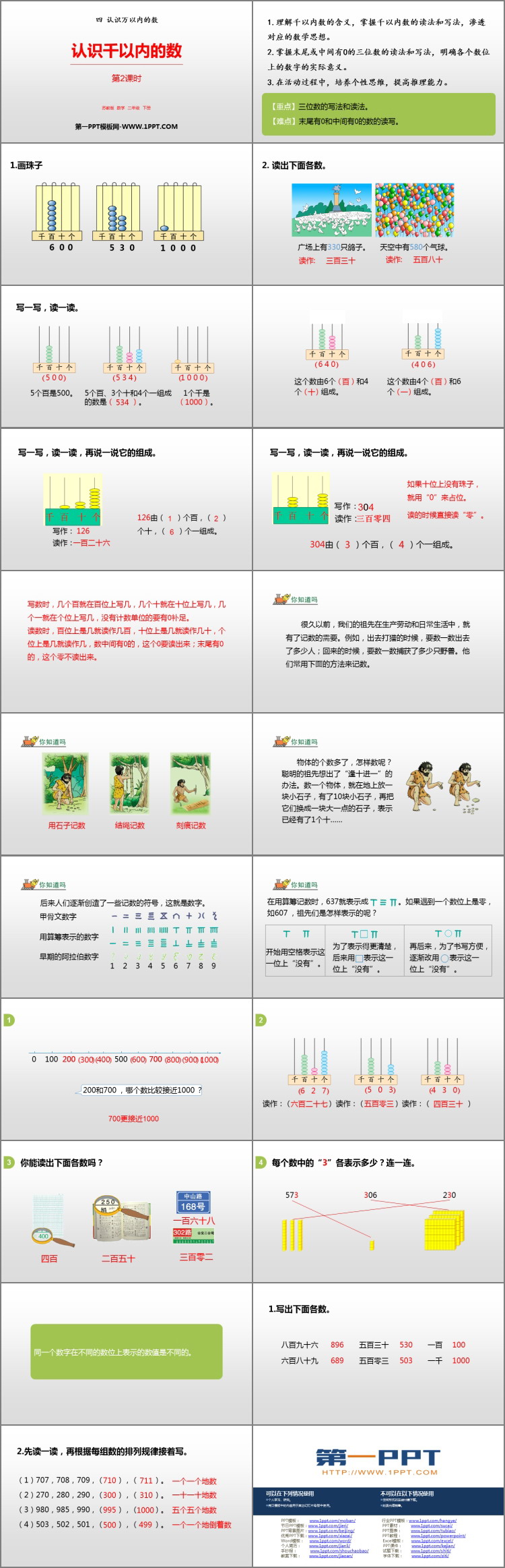 图片[2]-《认识千以内的数》认识万以内的数PPT教学课件(第2课时)-第一PPT