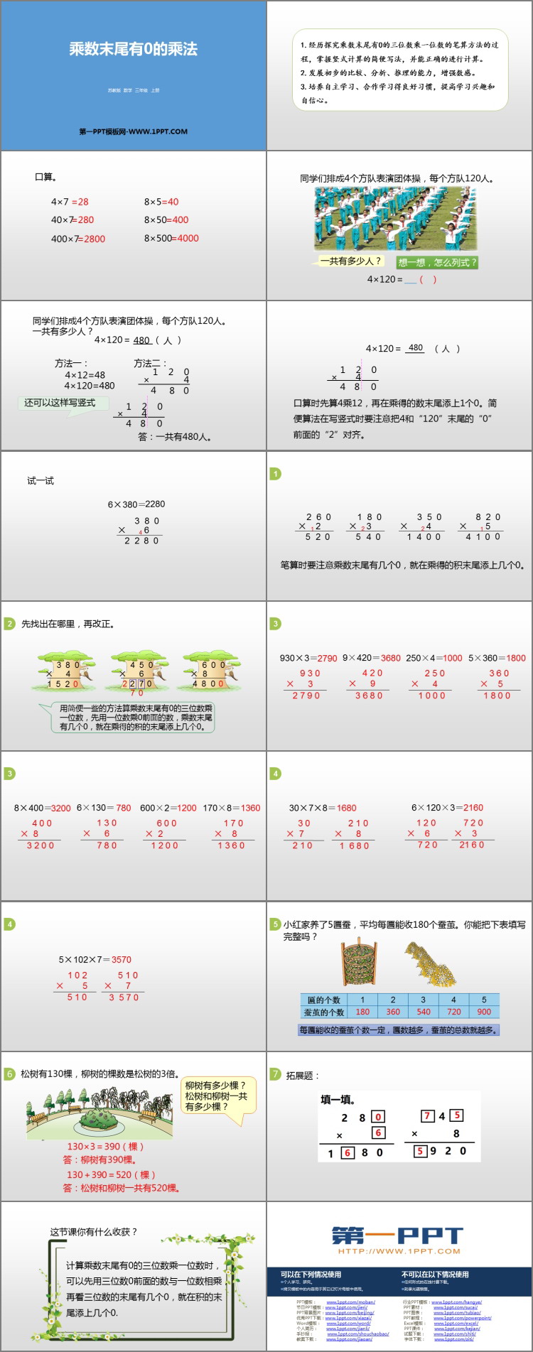 图片[2]-《乘数末尾有0的乘法》两、三位数乘一位数PPT课件下载-第一PPT