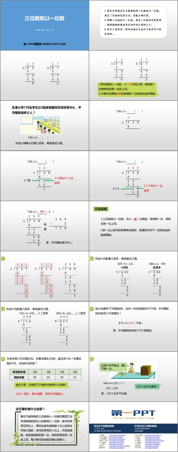 图片[2]-《三位数除以一位数》两、三位数除以一位数PPT下载-第一PPT