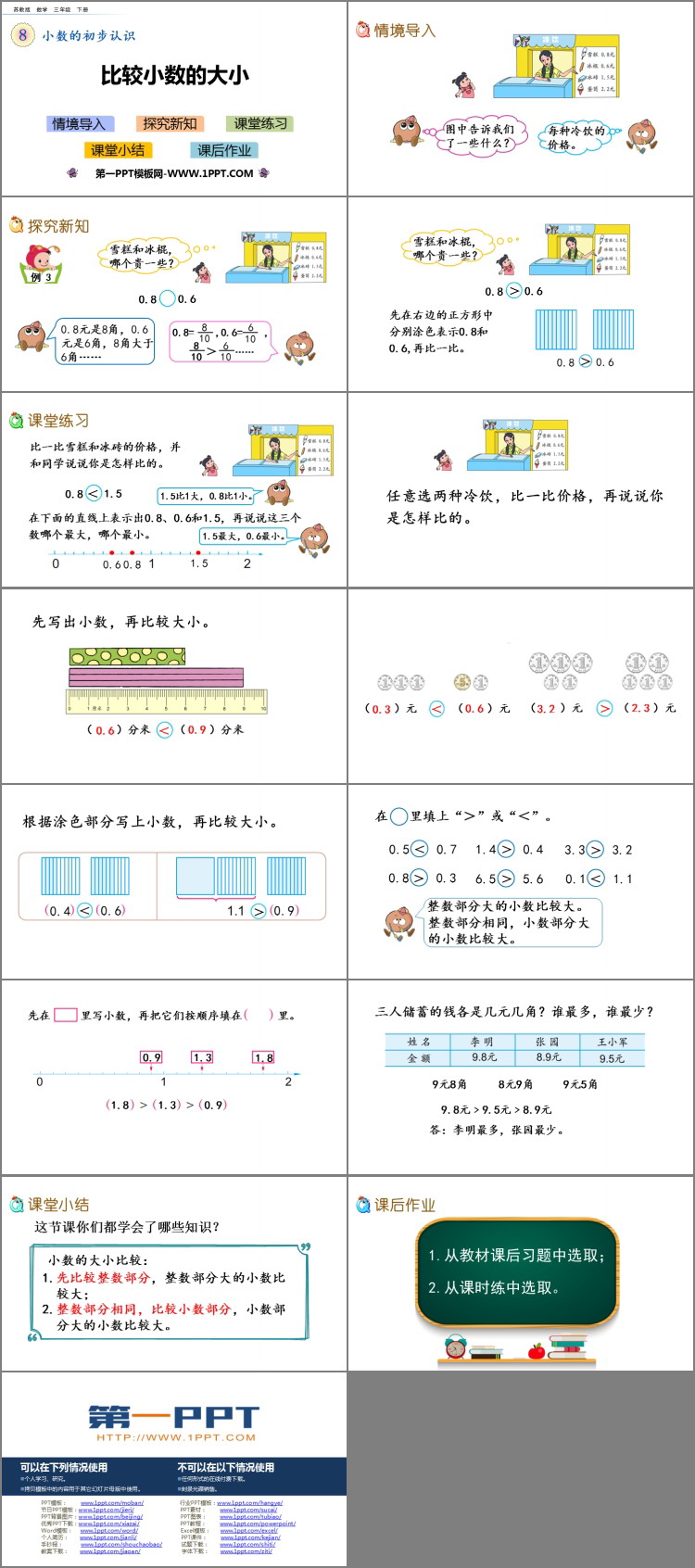 图片[2]-《比较小数的大小》小数的初步认识PPT教学课件-第一PPT