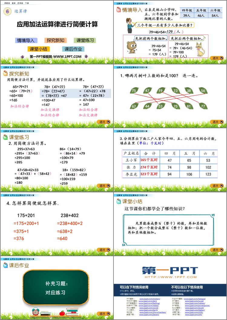图片[2]-《应用加法运算律进行简便计算》运算律PPT下载-第一PPT
