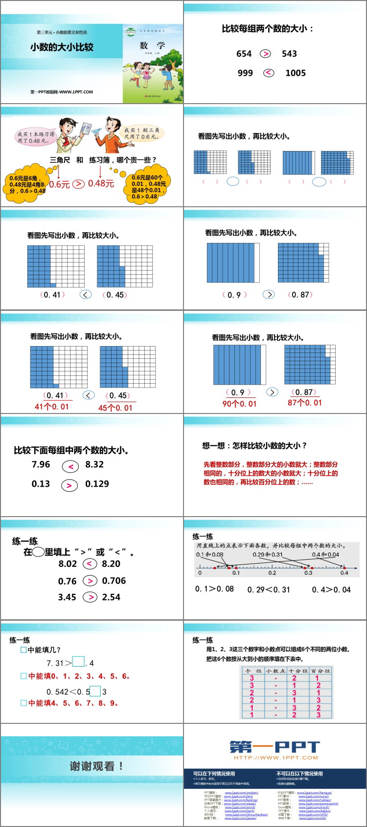 图片[2]-《小数的大小比较》小数的意义和性质PPT课件下载-第一PPT