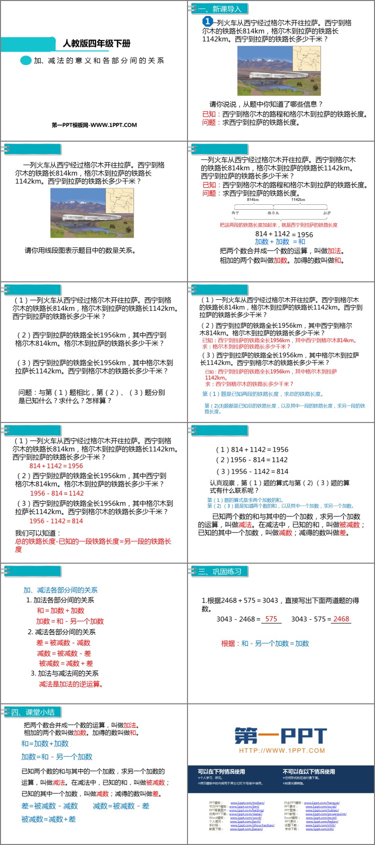 图片[2]-《加减法的意义和各部分间的关系》四则运算PPT课件下载-第一PPT