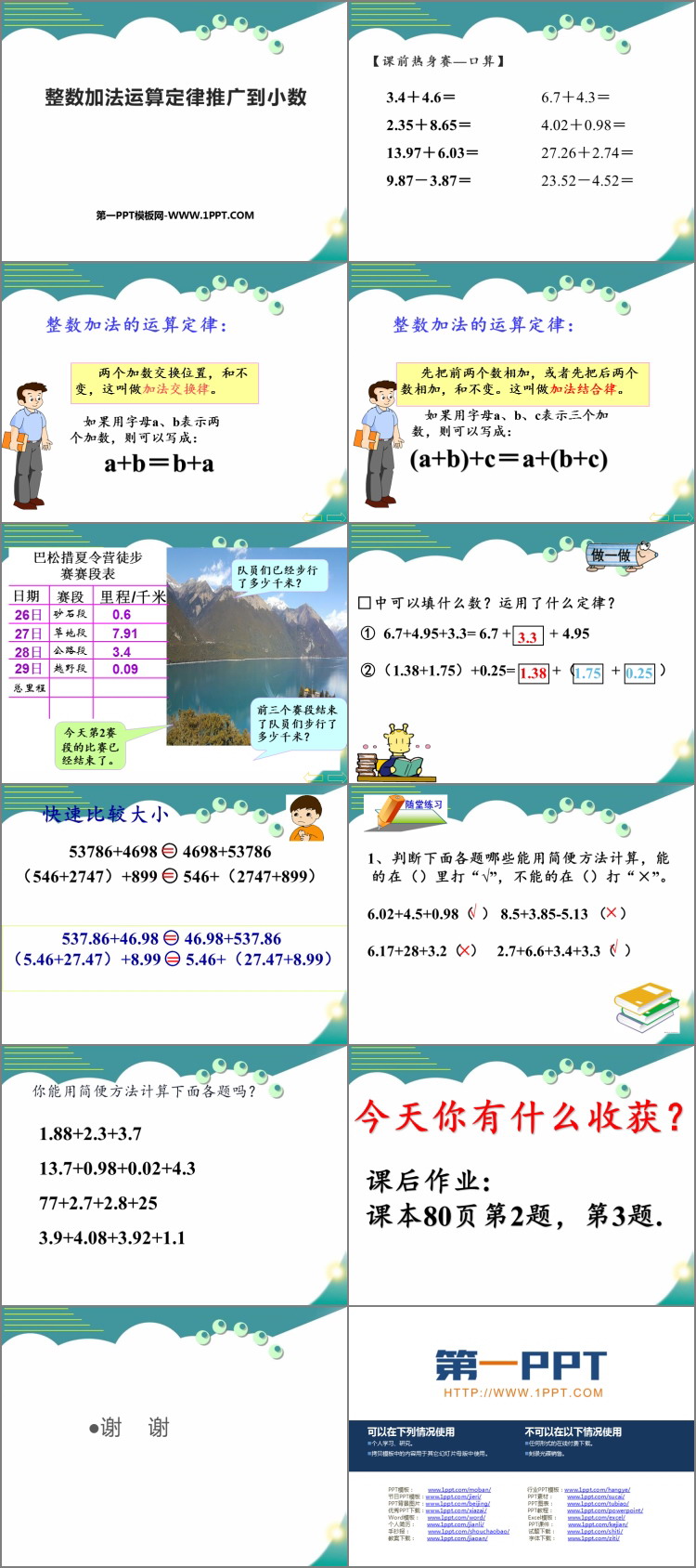 图片[2]-《整数加法运算定律推广到小数》小数的加法和减法PPT下载-第一PPT