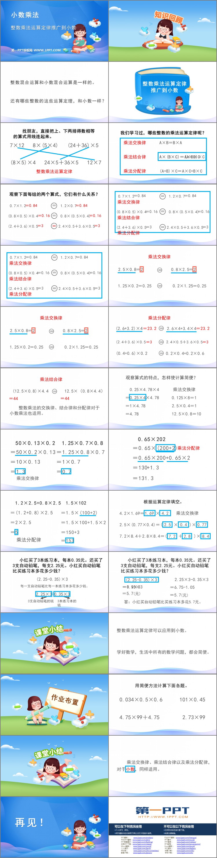 图片[2]-《整数乘法运算定律推广到小数》小数乘法PPT课件下载-第一PPT