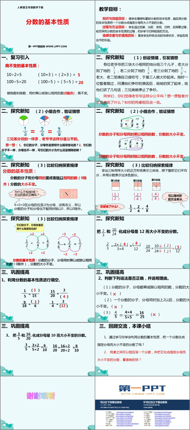 图片[2]-《分数的基本性质》分数的意义和性质PPT精品课件-第一PPT