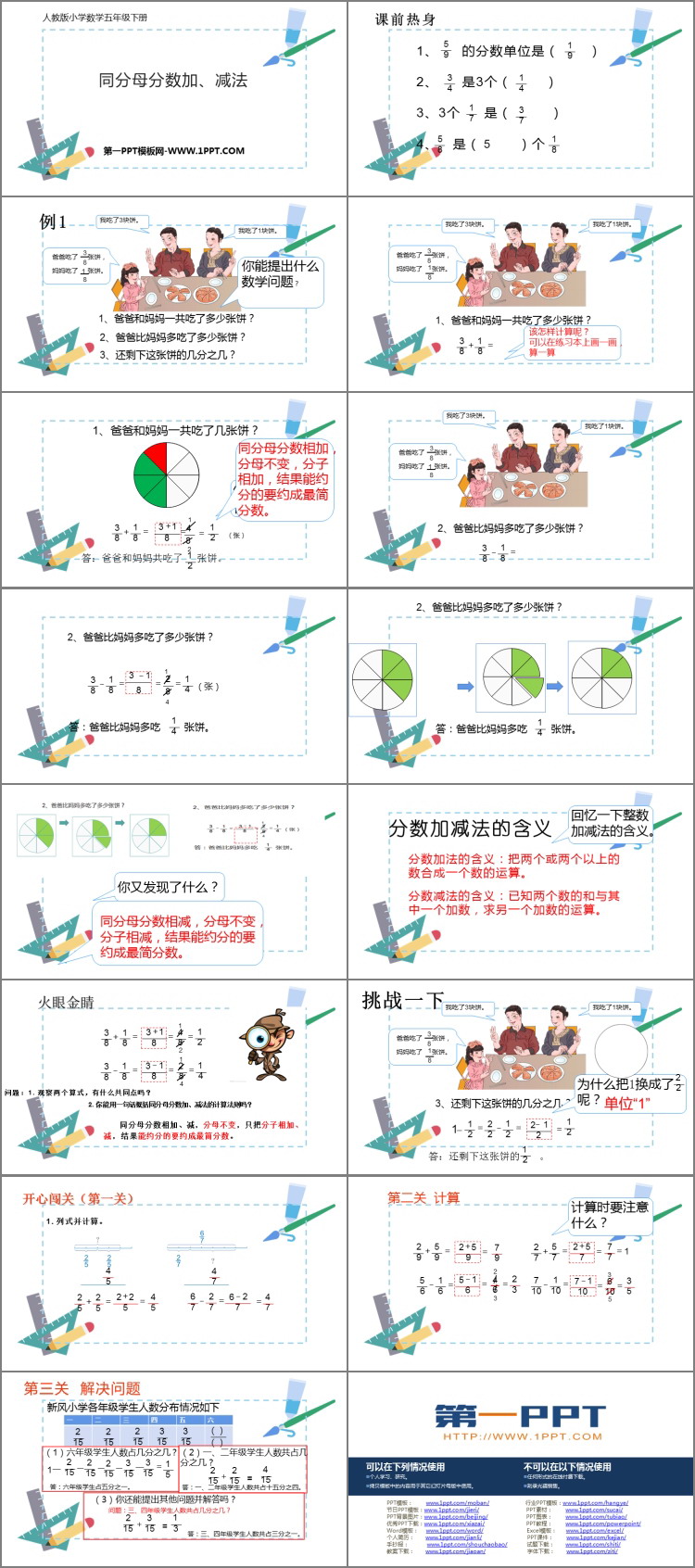 图片[2]-《同分母分数加、减法》分数的加法和减法PPT课件下载-第一PPT