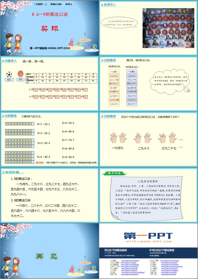 图片[2]-《买球》6~9的乘法口诀PPT免费下载-第一PPT