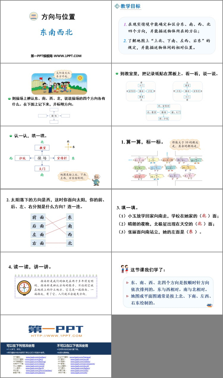 图片[2]-《东南西北》方向与位置PPT课件下载-第一PPT