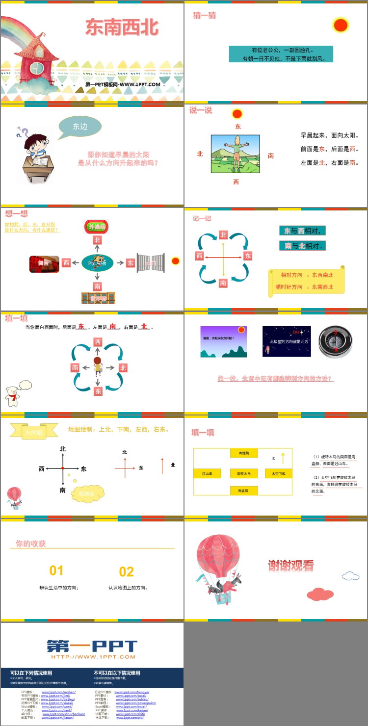 图片[2]-《东南西北》方向与位置PPT免费下载-第一PPT