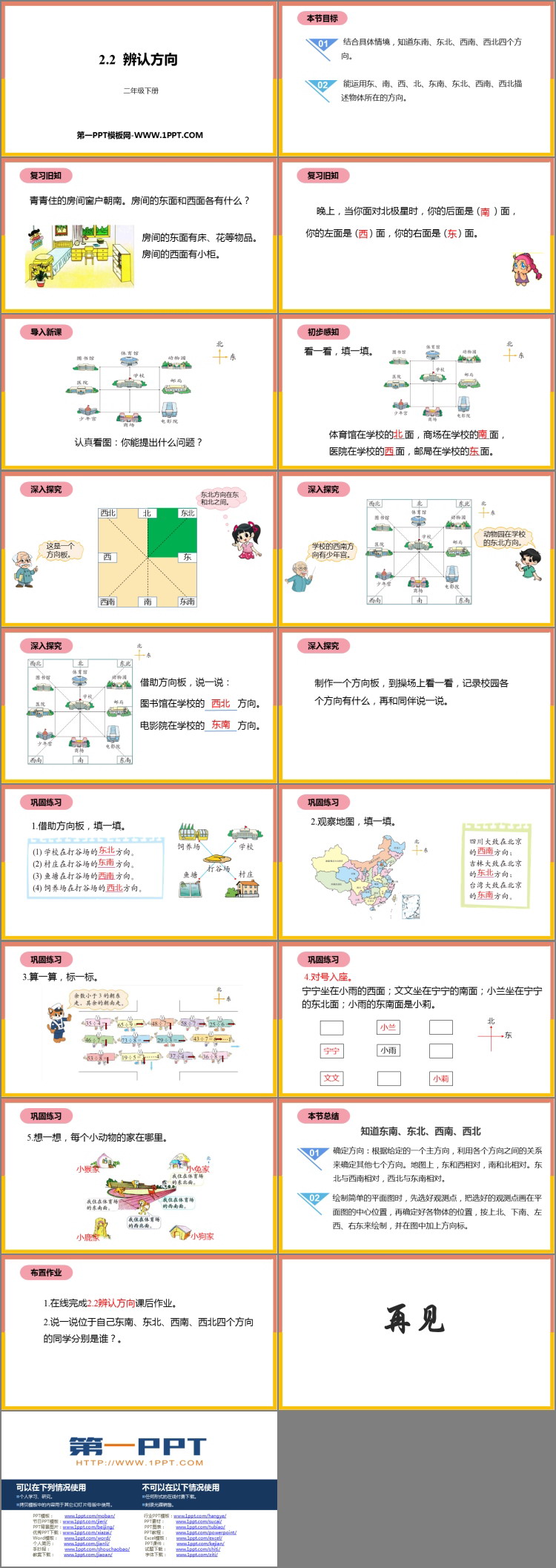 图片[2]-《辨认方向》方向与位置PPT课件下载-第一PPT