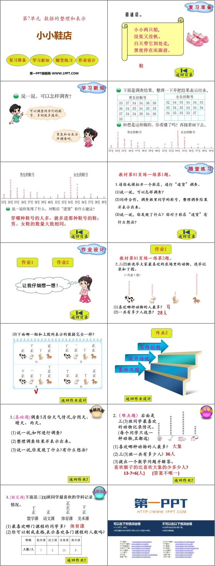 图片[2]-《小小鞋店》数据的整理和表示PPT课件下载-第一PPT