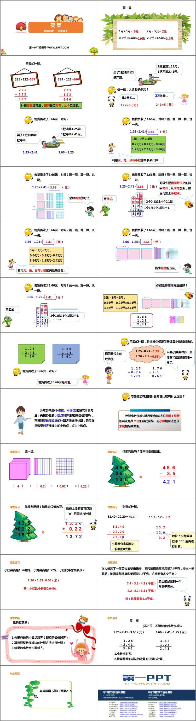 图片[2]-《买菜》小数的意义和加减法PPT教学课件-第一PPT