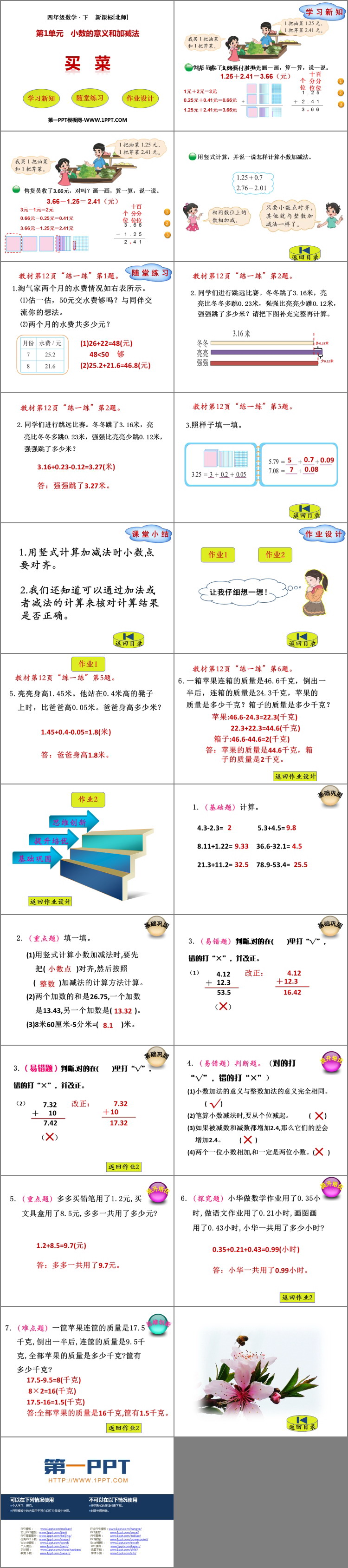 图片[2]-《买菜》小数的意义和加减法PPT免费课件-第一PPT