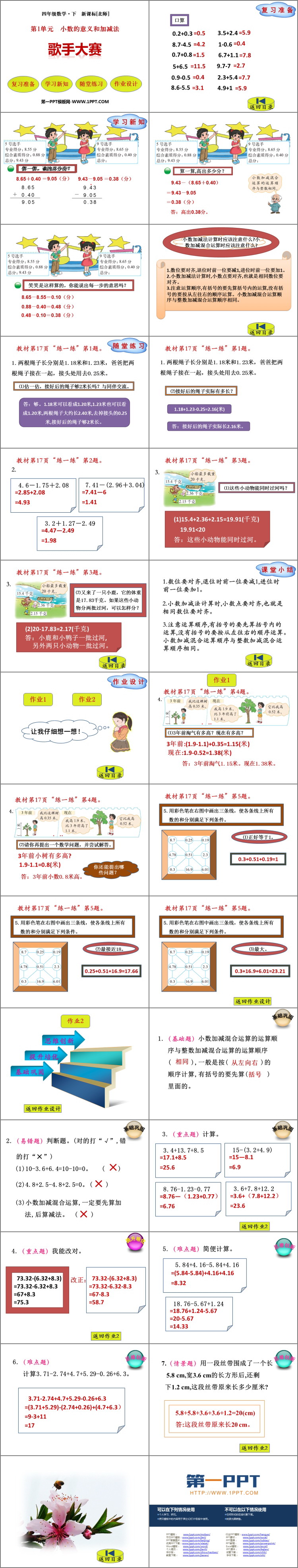 图片[2]-《歌手大赛》小数的意义和加减法PPT免费课件-第一PPT